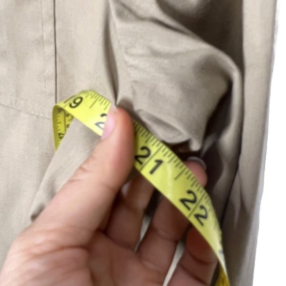 Vintage 90s Khaki Long Sleeve Button Up Full Length Tent Dress Large - Picture 10 of 11